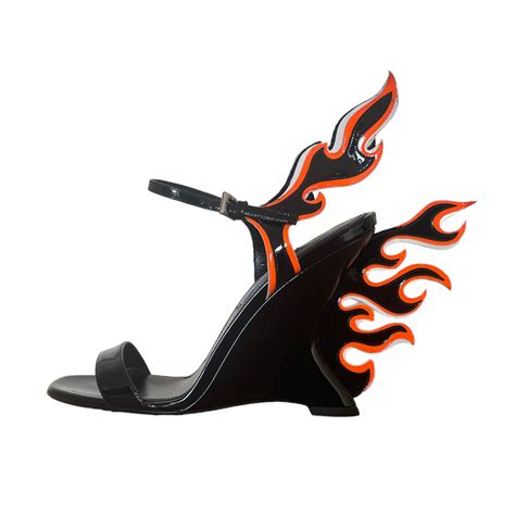 prada flame heels buy|prada flame wedge.